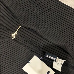 JACQUEMUS Black Le Papier 'La Maille Pralu Longue' Seamless Cardigan
